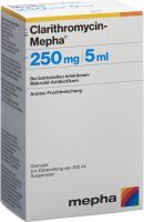 Produktbild von Clarithromycin Mepha Suspension 250mg/5ml Flasche 100ml