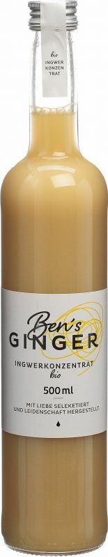 Ben&rsquo;s Ginger Ingwerkonzentrat Bio Flasche 500ml