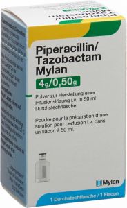 Produktbild von Piperacillin Tazob. Mylan 4 G/0.5 G Durchstechflasche