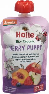 Product picture of Holle Berry Puppy Pouchy Apple Peach Forest Berries 100g