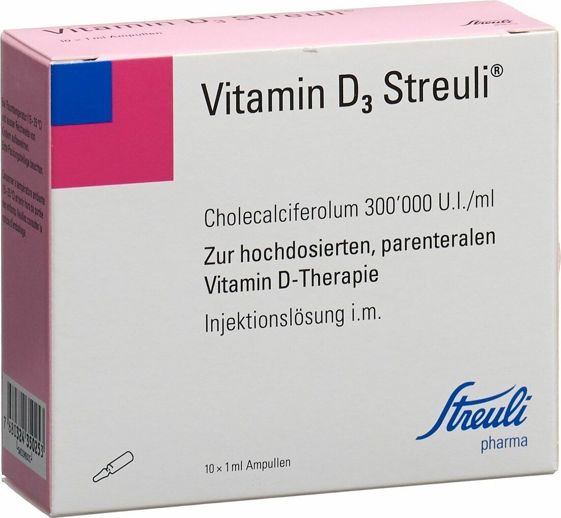 Vitamin D3 Streuli Injektionslösung 300000 E/ml 10x 1ml in der Adler