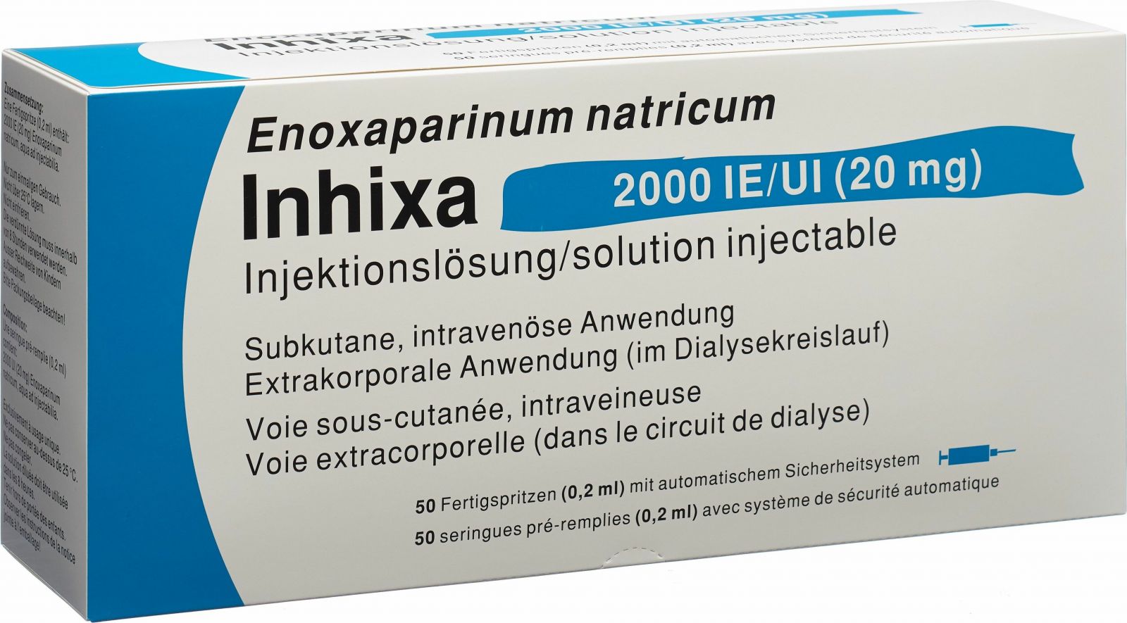 Inhixa Injektionslösung 20mg/0.2ml 50 Fertigspritzen 0.2ml in der Adler