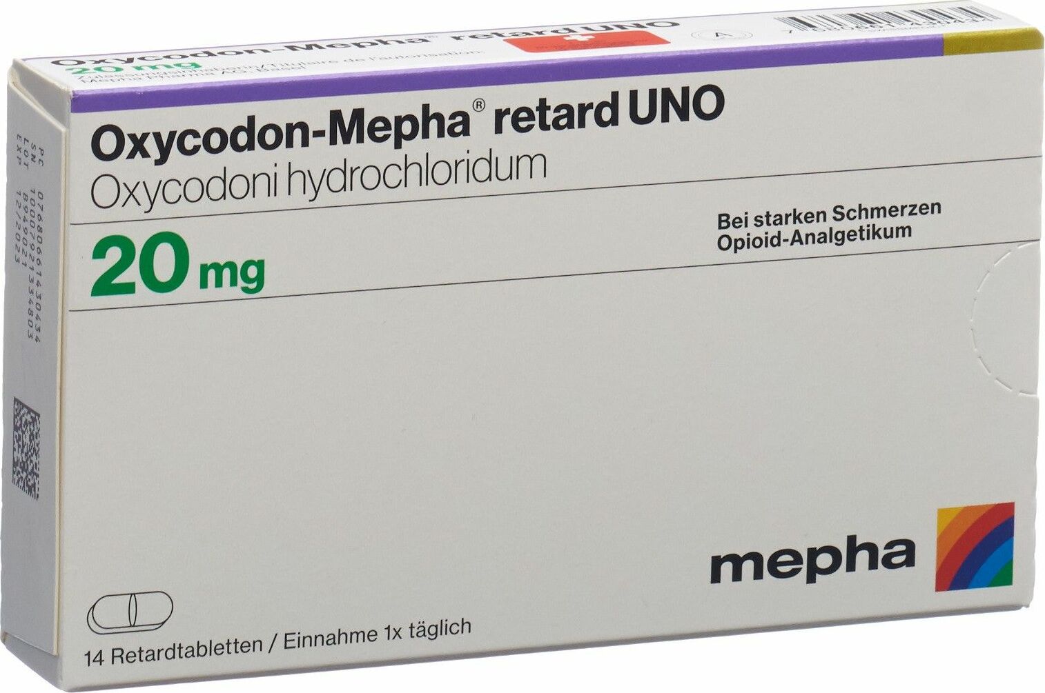 Oxycodon Mepha Retard Uno Retard Tabletten 20mg 14 Stück in der Adler