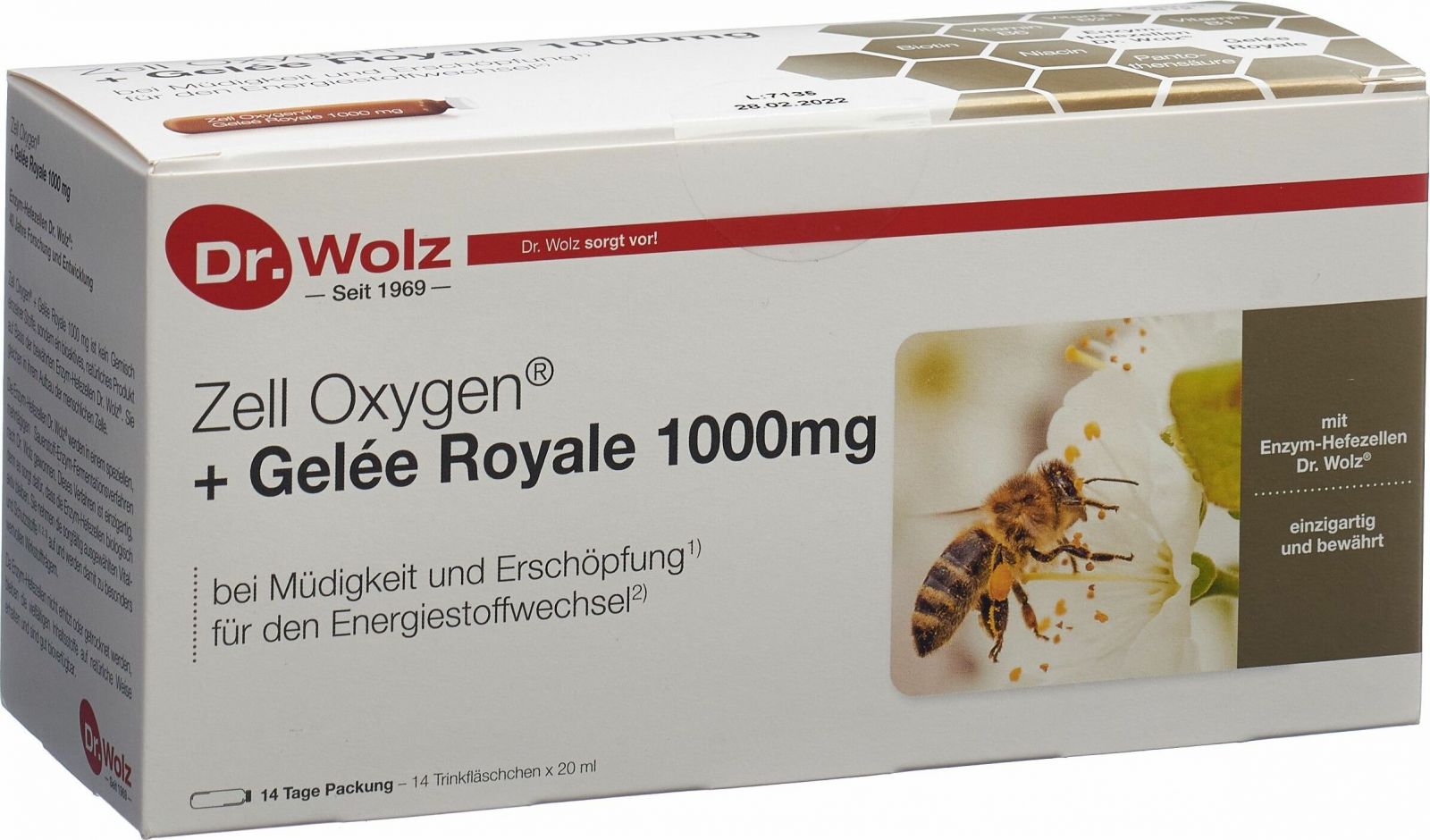 Dr. Wolz Zell Oxygen+gelee Roya 1000mg Ampullen 14 Stück in der Adler