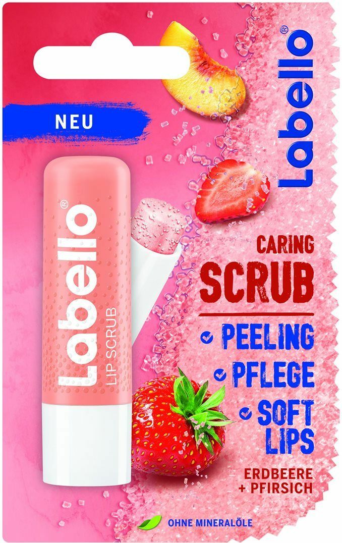 Labello Caring Lip Scrub Strawberry Peach 5 5ml In Der Adler Apotheke