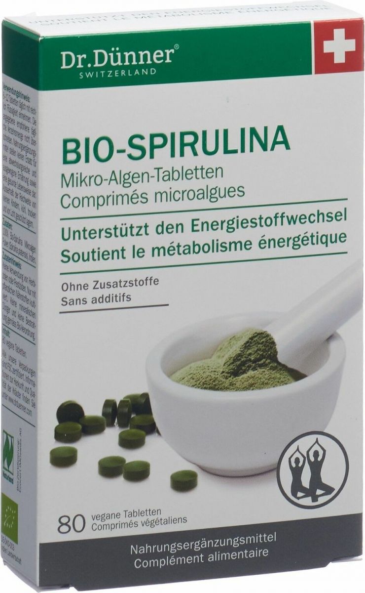 Dr. Dünner Phytoworld Organic Spirulina Micro Algae Tablets 80 pieces in Adler Apotheke