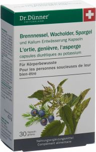 Produktbild von Dr. Dünner Essenzavita Brennnessel, Wacholder Spargel, Kalium Kapseln 30 Stück