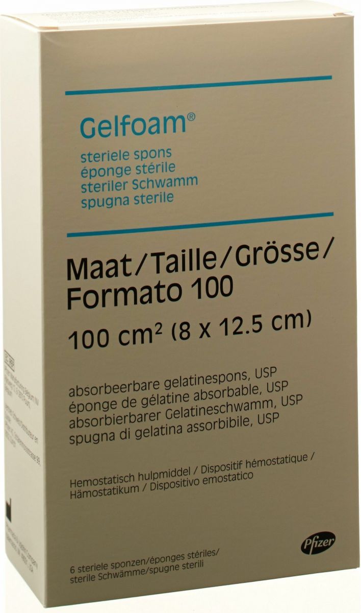Gelfoam Gelatine Sponges 80x125x10mm 100cm2 6 Stück in der Adler Apotheke