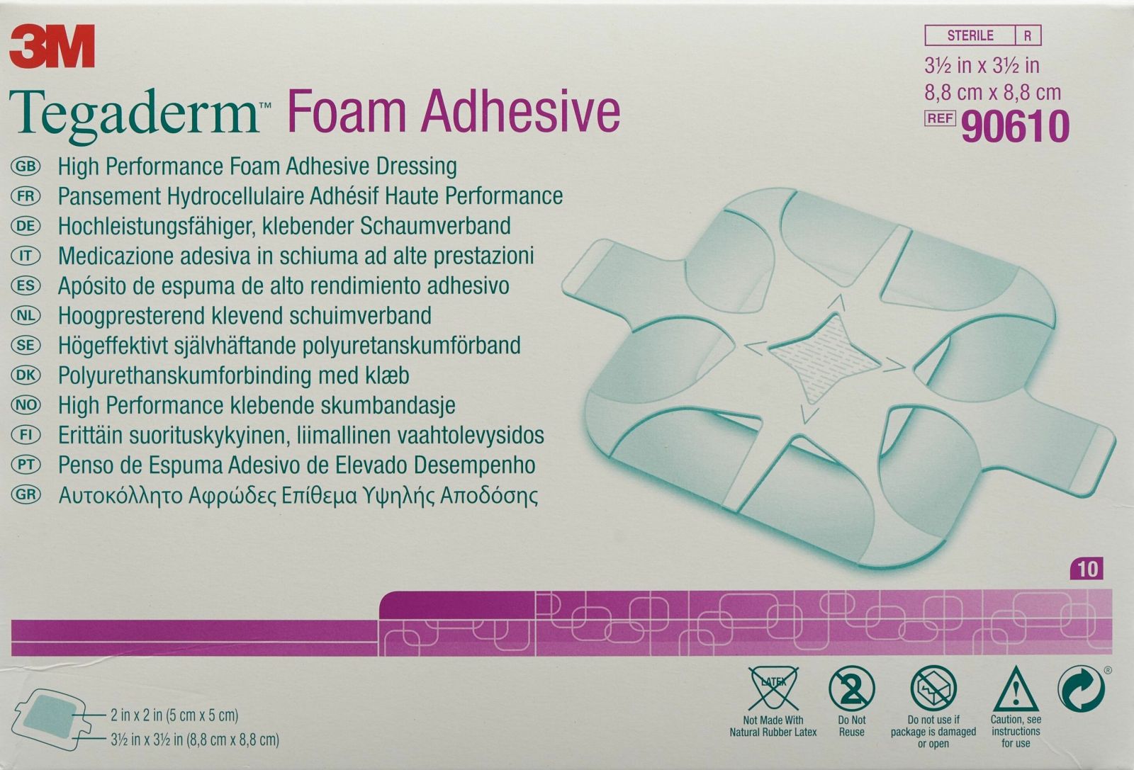 3M Tegaderm Foam Schaumkompr 5x5cm Adhesive 10 Stück in der Adler Apotheke