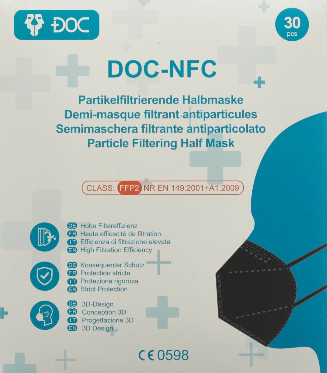 Doc-NFC Masque pliable noir 30 pièces in der Adler Apotheke