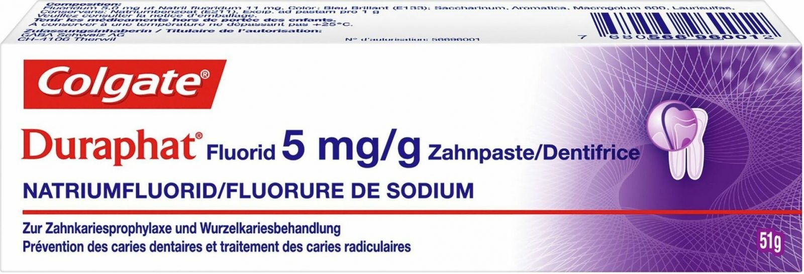 Duraphat Fluorid Zahnpaste 5mg/g 51g in der Adler Apotheke