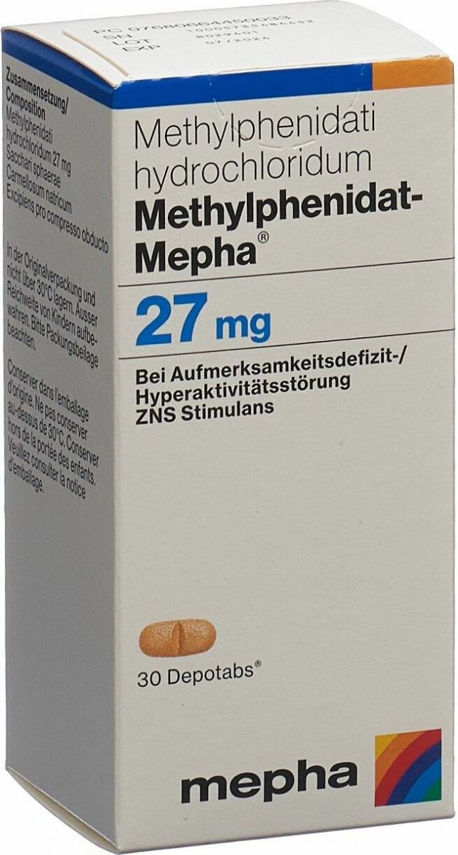 Methylphenidat Mepha Depotabs 27mg Dose 30 Stück in der Adler Apotheke