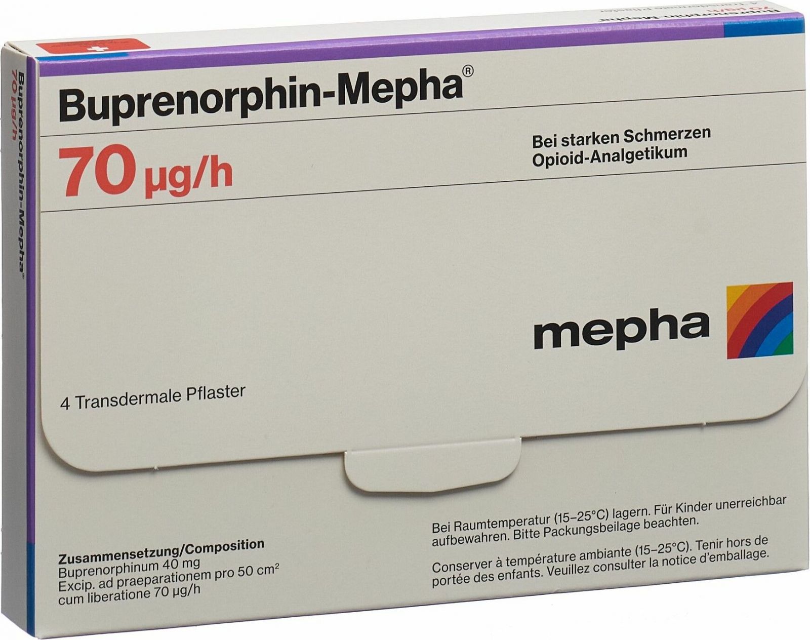 Buprenorphin Mepha Tts 70 Mcg/h Beutel 4 Stück in der Adler Apotheke