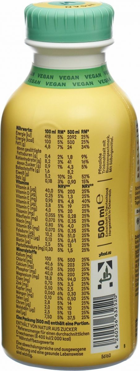 Yfood Trinkmahlzeit Vegane Banana 6 Flasche 500ml In Der Adler Apotheke