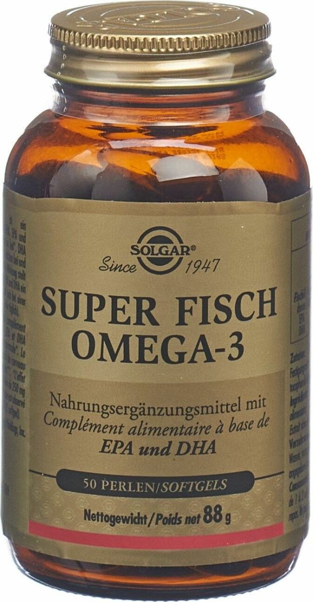 Solgar Super Fisch Omega3 Perlen Flasche 50 Stück in der Adler Apotheke