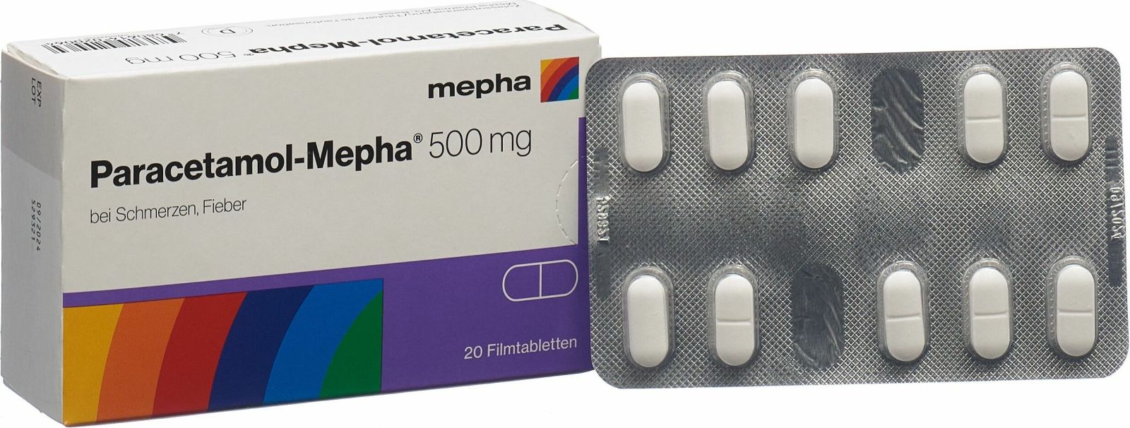 Paracetamol Mepha Lactab 500mg 20 Stück in der Adler Apotheke