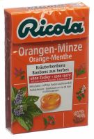 Product picture of Ricola Orangen-Minze Kräuterbonbons ohne Zucker Box 50g