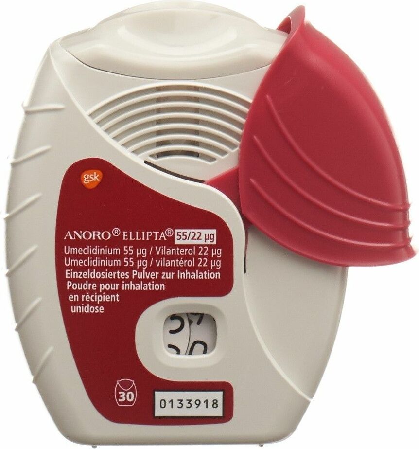 Anoro Ellipta Inh Pulver 55mcg/22mcg 3x30 Dos in der Adler Apotheke