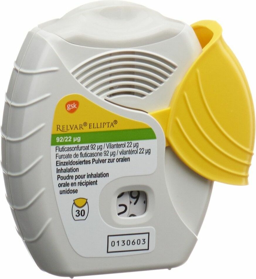 Relvar Ellipta Inh Pulver 92mcg/22mcg 3x 30 Dos in der Adler Apotheke