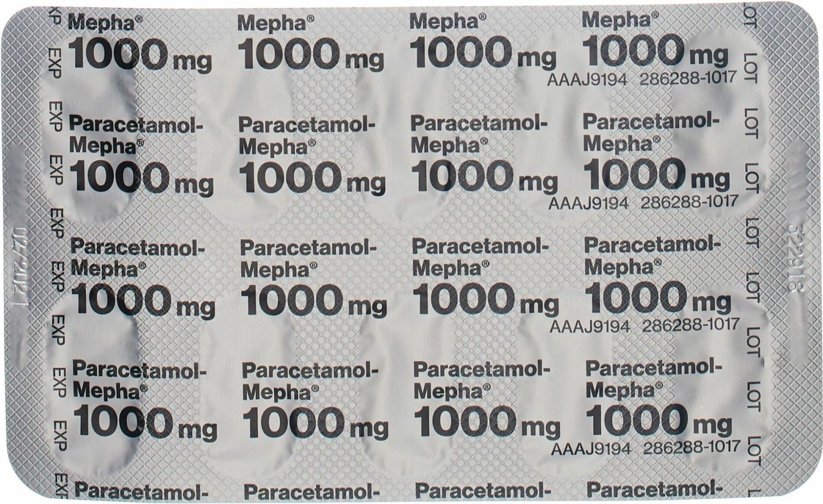 Paracetamol Mepha Lactab 1000mg 50 Stück in der Adler Apotheke