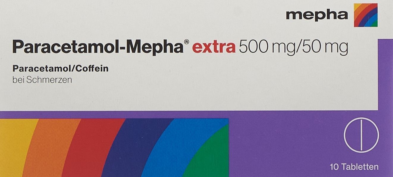 Paracetamol Mepha Extra Tabletten 500mg/50mg 10 Stück in der Adler Apotheke