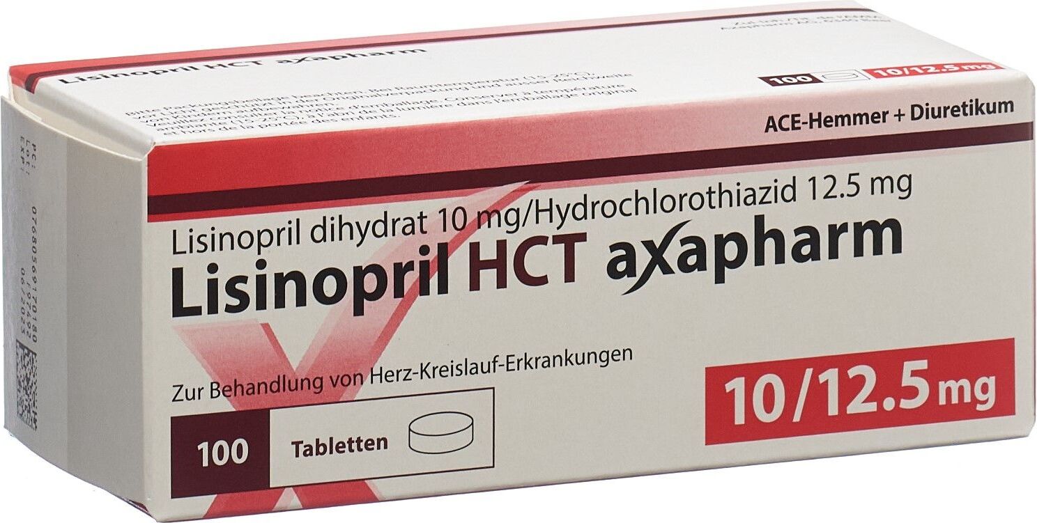 Lisinopril HCT Axapharm Tabletten 10/12.5mg 100 Stück in der Adler Apotheke