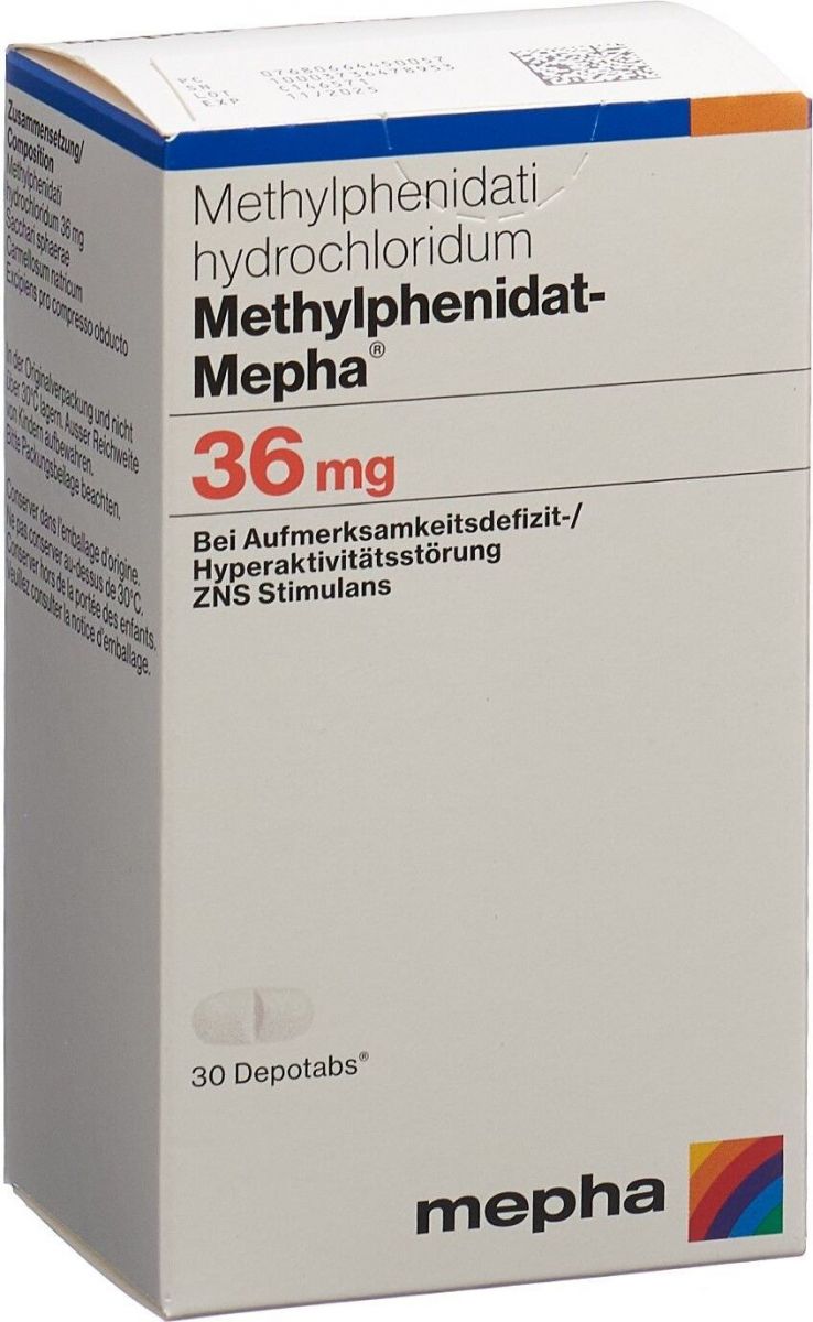 Methylphenidat Mepha Depotabs 36mg Dose 30 Stück in der Adler Apotheke