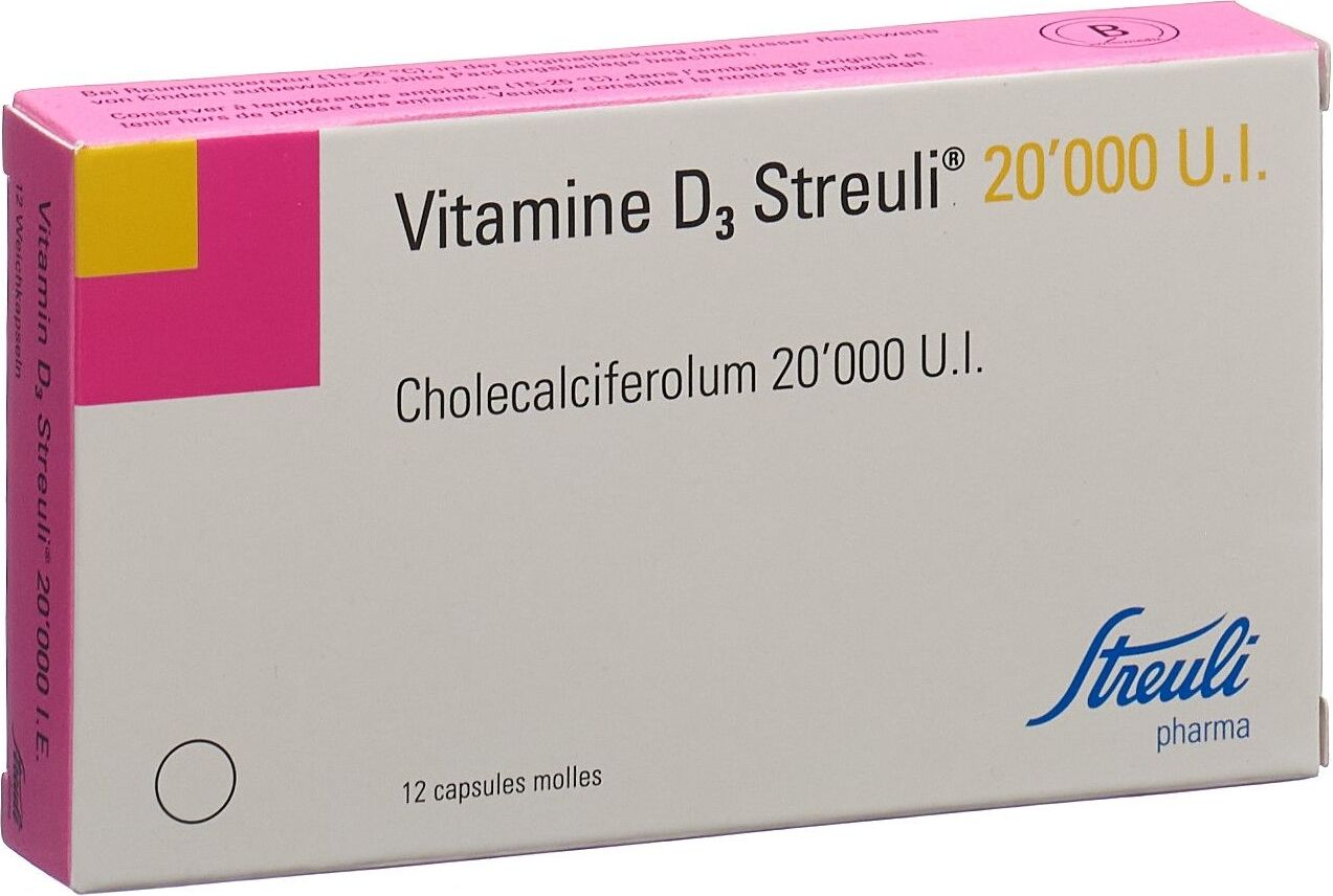 Vitamin D3 Streuli Weichkapseln 20000 Ie 12 Stück in der Adler Apotheke