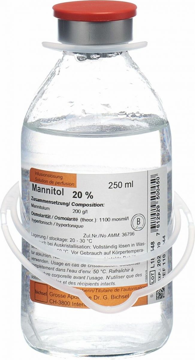 Mannitol Bichsel Infusionslösung 20% O Best 250ml in der Adler Apotheke