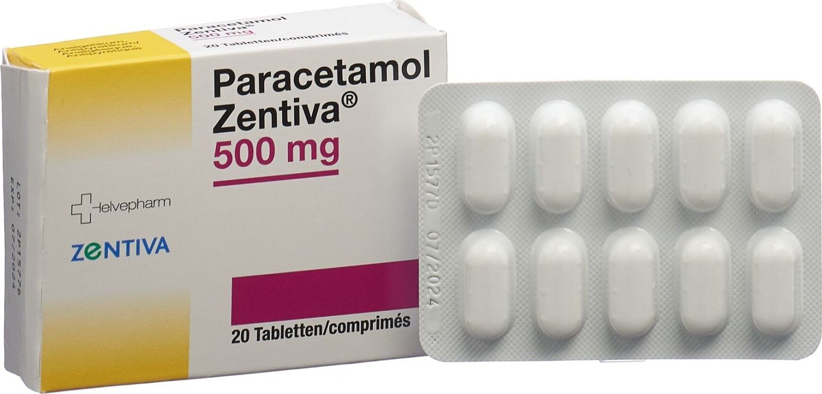 Paracetamol Zentiva Tabletten 500mg 20 Stück in der Adler Apotheke
