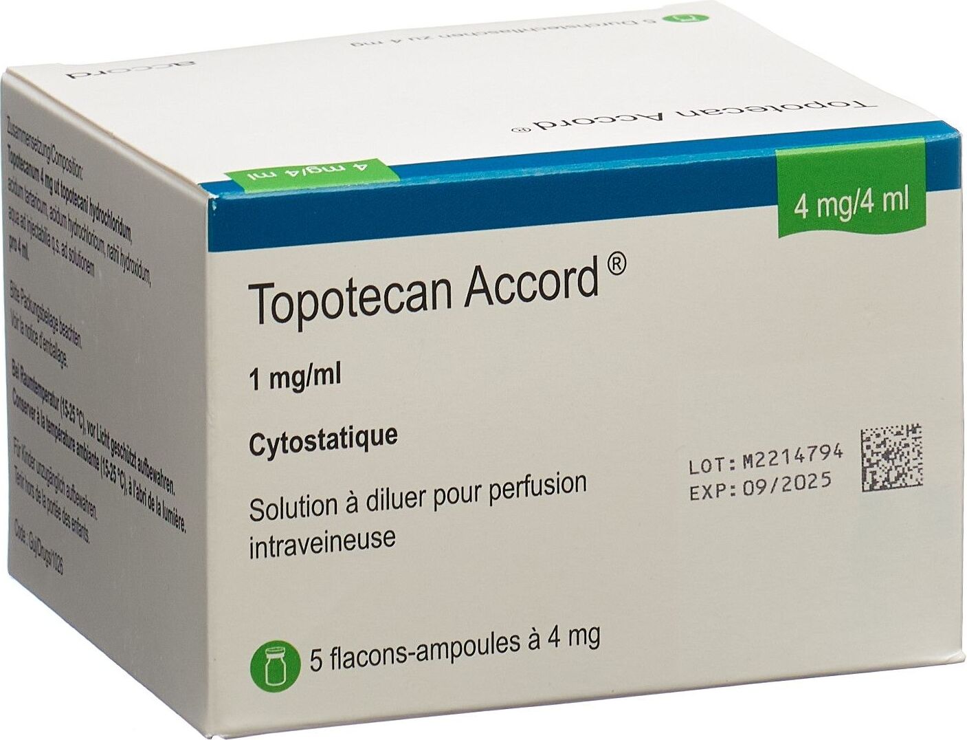 Topotecan Accord Infusionskonzentrat 4mg/4ml Durchstechflasche 5 Stück