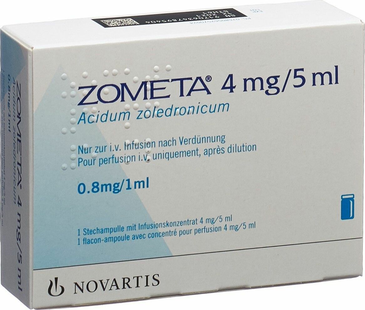 Zometa Infusionskonzentrat 4mg/5ml Durchstechflasche 5ml in der Adler Apotheke