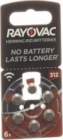 Produktbild von Rayovac Batterie Hörgerät 1.4V V312 6 Stück