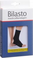 Produktbild von Bilasto Fussgelenkbandage Ferse Offen Grösse XL Schwarz/Blau