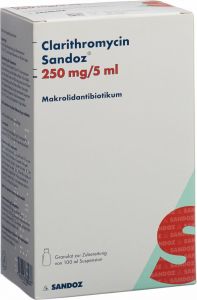Image du produit Clarithromycin Sandoz Suspension 250mg/5ml 100ml