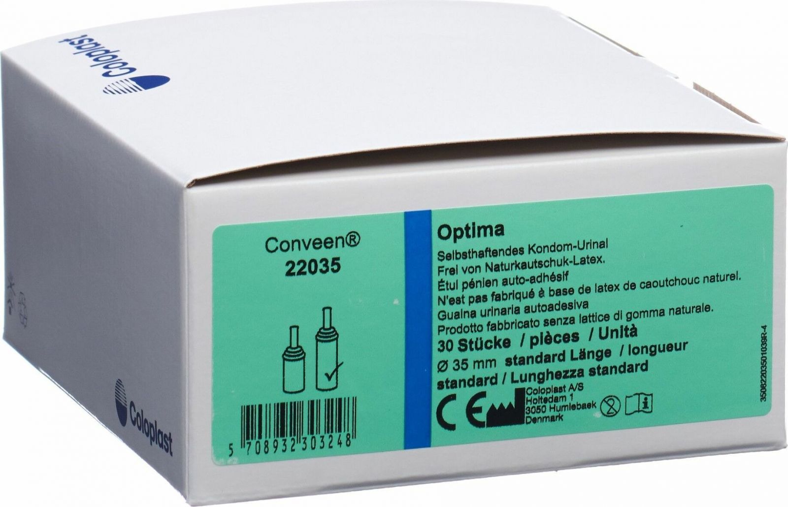 Conveen Optima KondomUrinal Selbsthaftend 35/110mm 8cm lang 30 Stück in der Adler Apotheke