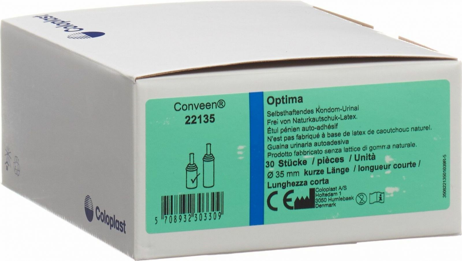 Conveen Optima KondomUrinal Selbsthaftend 35/110mm 5cm lang 30 Stück