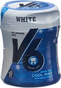 Produktbild von V6 White Kaugummi Cool Mint Dose 60 Stück
