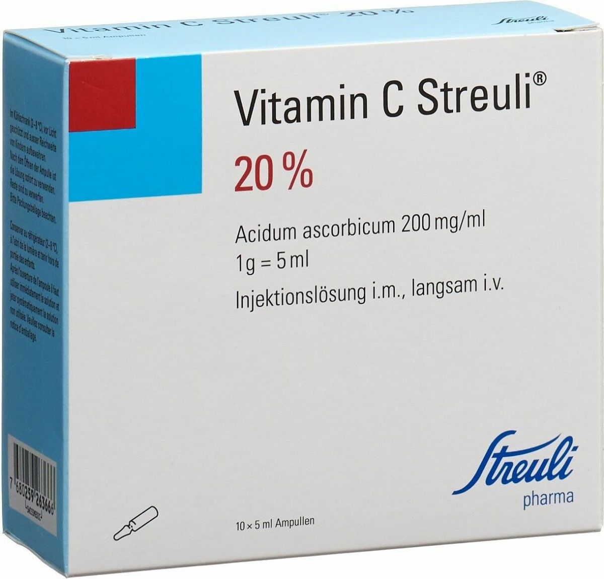 Reusachtig voor de hand liggend verkoper Vitamin C Streuli Injektionslösung 20% 10 Ampullen 5ml in der Adler Apotheke