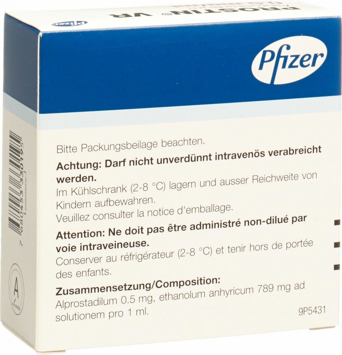 Prostin Vr Infusionskonzentrat 500mcg/ml 5 Ampullen 1ml in der Adler