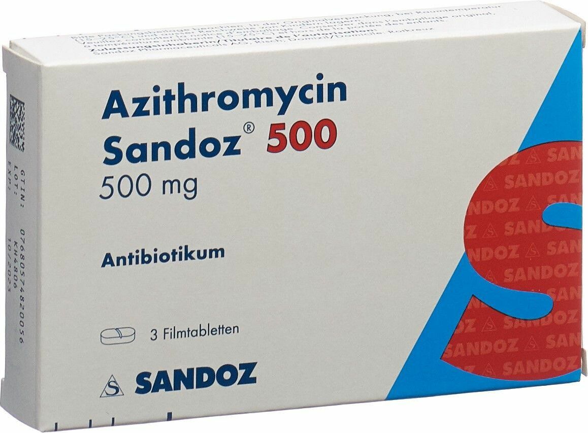 Azithromycin Sandoz Filmtabletten 500mg 3 Stück in der Adler Apotheke