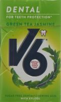 Produktbild von V6 Dental Care Kaugummi Green Tea Jasm Box