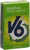 Produktbild von V6 Dental Care Kaugummi Green Tea Jasm Box