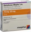 Produktbild von Diclofenac Mepha Injektionslösung 75mg/2ml 5 Ampullen 2ml