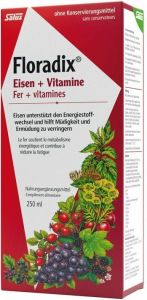 Produktbild von Floradix Vitamine + organisches Eisen Saft Flasche 250ml
