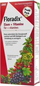 Produktbild von Floradix Vitamine + organisches Eisen Saft Flasche 700ml