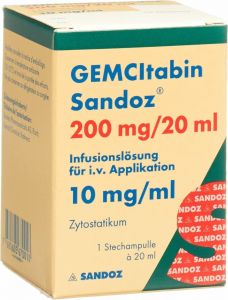 Produktbild von Gemcitabin Sandoz Infusionslösung 200mg/20ml Durchstechflasche