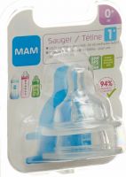 Product picture of MAM Ersatzsauger Flasche Grösse 1 0+ Monate 2 Stück