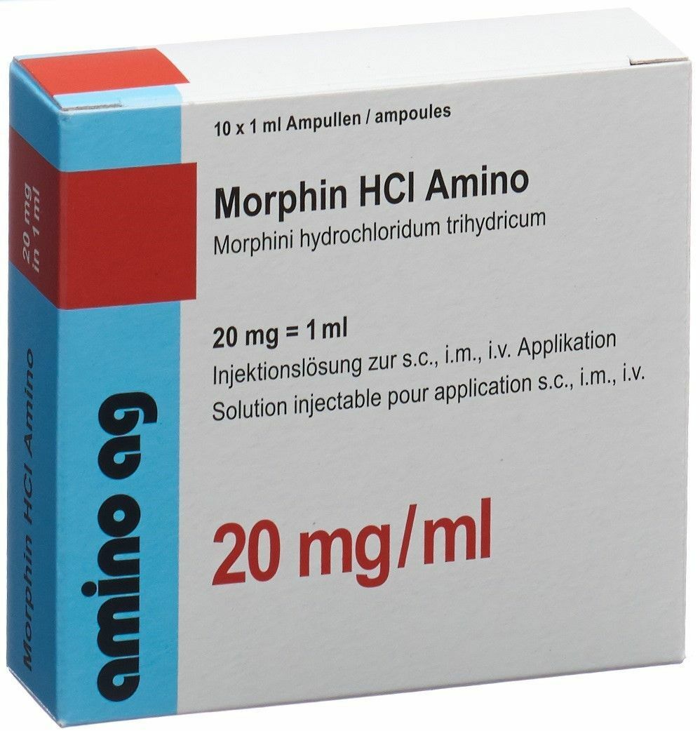 Morphin HCl Amino Injektionslösung 20mg/ml 10 Ampullen 1ml in der Adler Apotheke Morphin HCl Amino Injektionslösung 20mg/ml 10 Ampullen 1ml in der Adler Apotheke