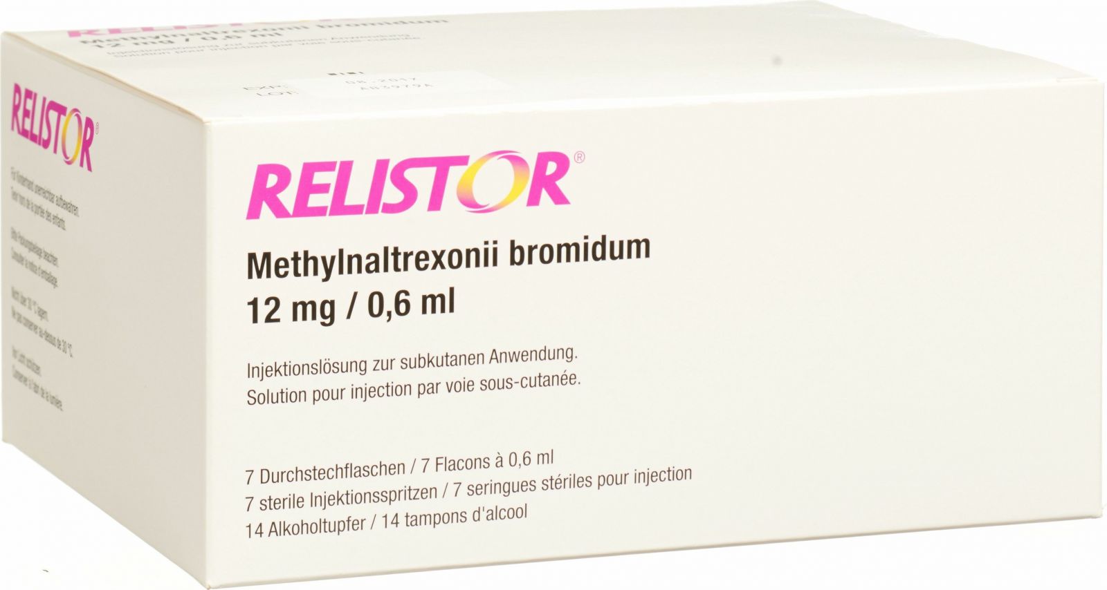Relistor Injektionslösung 12mg/0.6ml Durchstechflasche 7 Stück in der